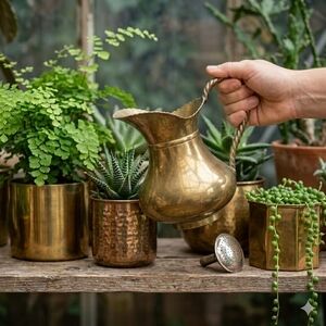 SOLD Vintage Solid Brass Pitcher / Creamer - Handmade in India